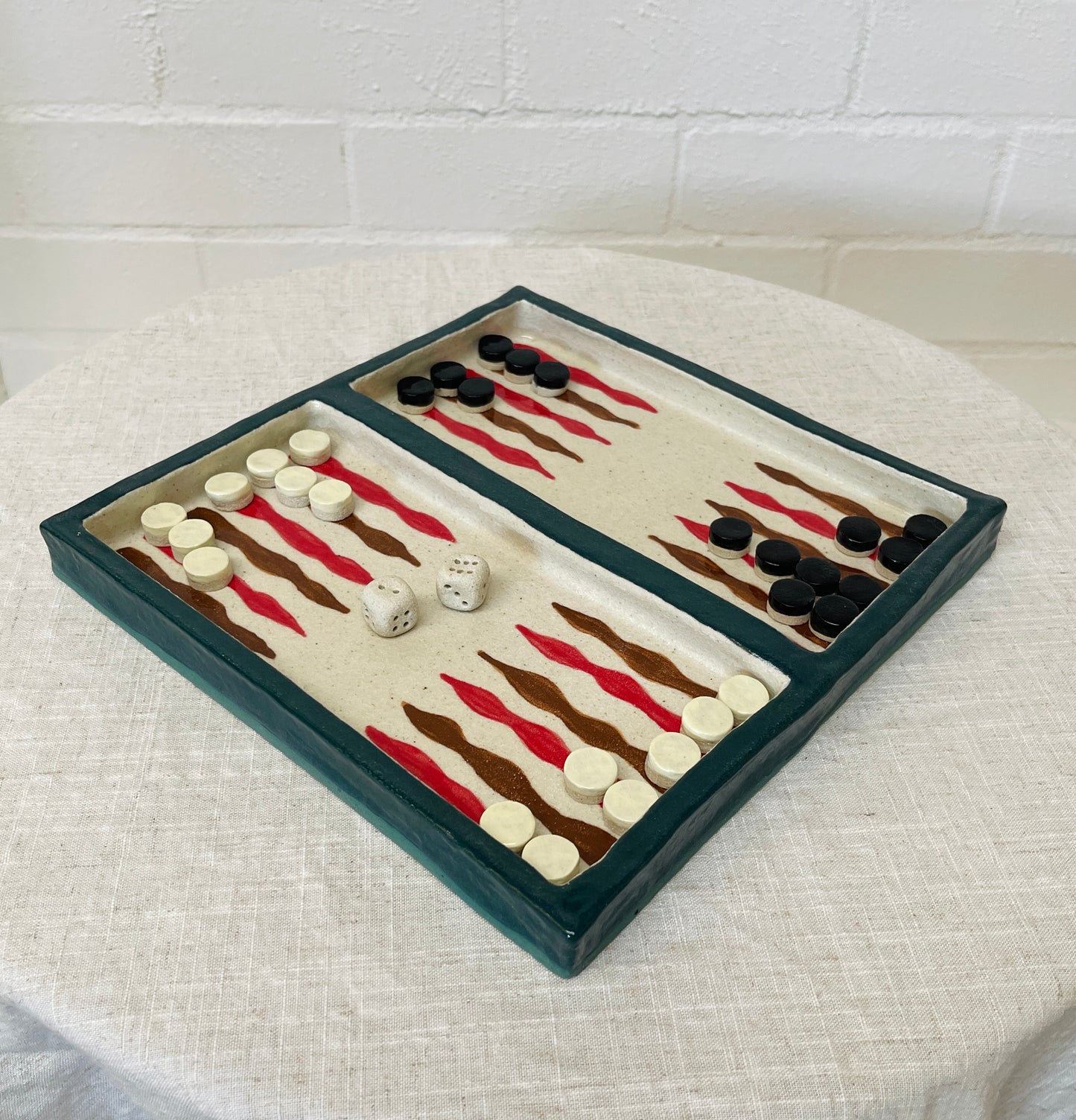 Hand-built Backgammon Board