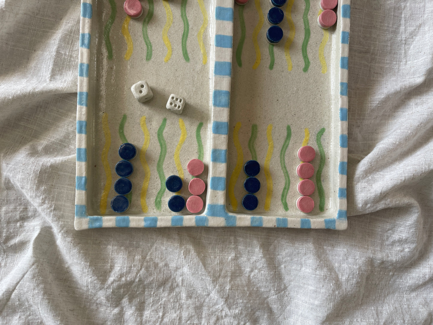 Ceramic backgammon board