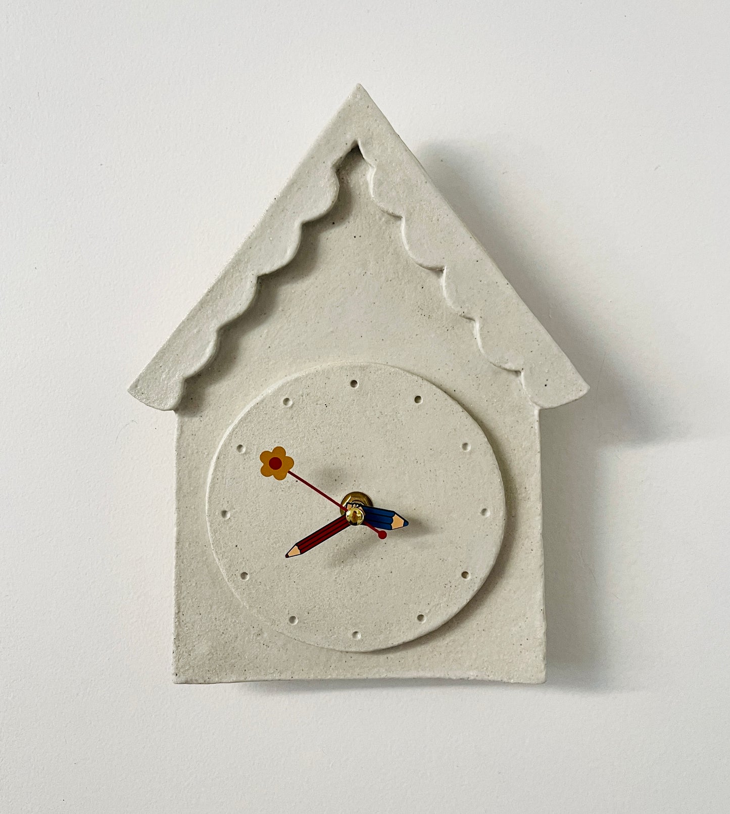 House shaped ceramic heirloom clock