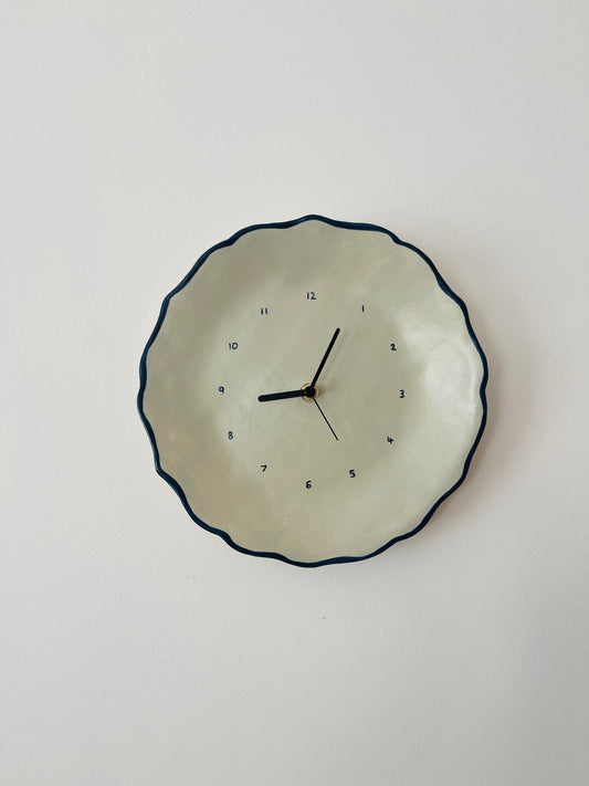 Blue/green ceramic clock