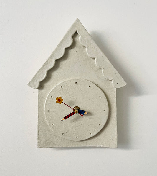 House shaped ceramic heirloom clock